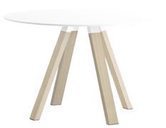 Table ronde design en bois et pieds en chêne massif naturel Bipola