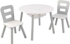 Table ronde et 2 chaises blanc et gris Kidkraft 26166