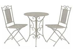 Table ronde et 2 chaises de jardin gris Break