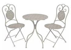 Table ronde et 2 chaises de jardin gris Brook