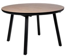 Table ronde éxtensible Katty – Effet marbre et pied noir pour intérieur ou éxtérieur