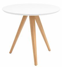 Table ronde FIND 80 cm – Bois brillant & pied métal effet bois naturel – Style scandinave