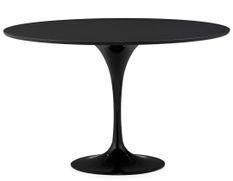 Table ronde LOUKA bois noir et pied en alu noir – Ø120 cm
