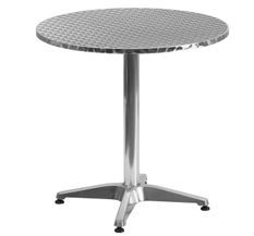 Table ronde métal argente plateau pliant MASTER 70 cm
