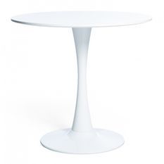 Table ronde moderne blanc laqué Bosika 100 cm