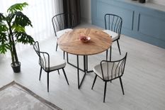 Table ronde pliable SINOLA 100 cm – Praticité et design compact