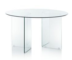 Table ronde verre trempé transparent Zany D 137 cm