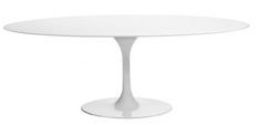 Table tulipe ovale extensible 170/230 cm blanc mat