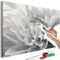 Tableau à peindre par soi-même Fleur en noir et blanc