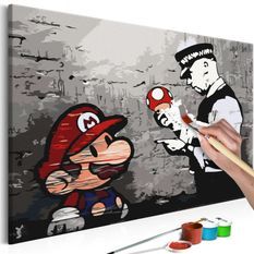Tableau à peindre par soi-même Mario (Banksy)