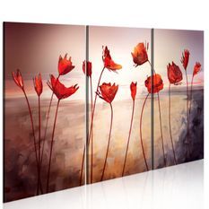 Tableau Bright red poppies