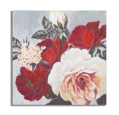 Tableau mural fait main, motif floral, carré, 90 x 3,7 x 90 cm