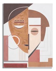 Tableau mural fait main visage ethnique cm 60x2,7x80