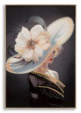 Tableau mural laqué avec cadre chapeau de vie -a- cm 62x4x92