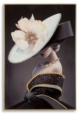 Tableau mural laqué avec cadre chapeau de vie -b- cm 62x4x92