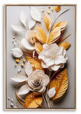 Tableau mural laqué avec cadre flora m 42x3,5x62