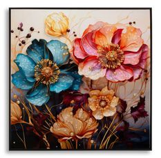 Tableau mural laqué avec cadre narcy -a- 82x4x82