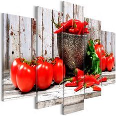 Tableau Red Vegetables (5 Parts) Wood Wide