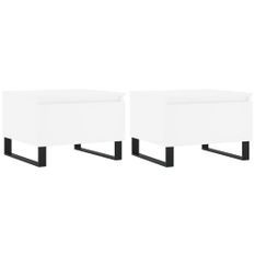 Tables basses 2 pcs blanc 50x46x35 cm bois d'ingénierie