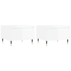 Tables basses 2 pcs blanc brillant 50x46x35cm bois d'ingénierie