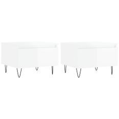 Tables basses 2 pcs blanc brillant 50x46x35cm bois d'ingénierie