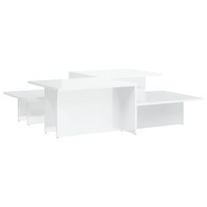 Tables basses 2 pcs blanc brillant bois d'ingénierie