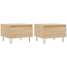 Tables basses 2 pcs chêne sonoma 50x46x35 cm bois d'ingénierie