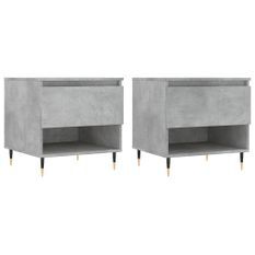 Tables basses 2 pcs gris béton 50x46x50 cm bois d'ingénierie