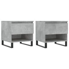 Tables basses 2 pcs gris béton 50x46x50 cm bois d'ingénierie