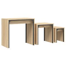 Tables basses gigognes 3 pcs chêne sonoma bois d'ingénierie