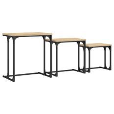 Tables basses gigognes 3 pcs chêne sonoma bois d'ingénierie