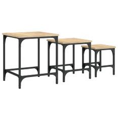 Tables basses gigognes 3 pcs chêne sonoma bois d'ingénierie