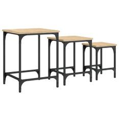 Tables basses gigognes 3 pcs chêne sonoma bois d'ingénierie