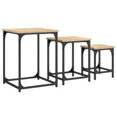 Tables basses gigognes 3 pcs chêne sonoma bois d'ingénierie