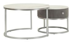 Tables basses grises lot de 2 effet marbre design