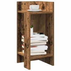 Tables d'appoint 2 pcs avec étagère vieux bois 25,5x27x60 cm