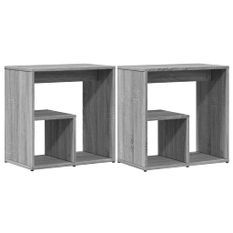 Tables d'appoint 2 pcs sonoma gris 50x30x50cm bois d'ingénierie