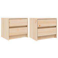 Tables de chevet 2 pcs 40x31x35,5 cm bois de pin massif