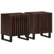 Tables de chevet 2 pcs 40x33x46 cm Bois de manguier solide