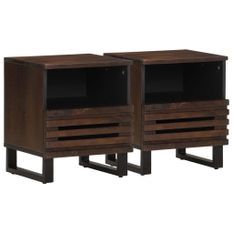 Tables de chevet 2 pcs 40x33x46 cm Bois de manguier solide