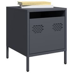 Tables de chevet 2 pcs anthracite 35x39x43,5 cm acier