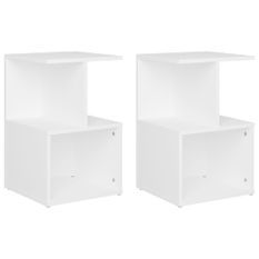 Tables de chevet 2 pcs Blanc 35x35x55 cm