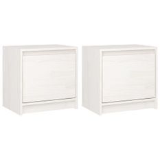 Tables de chevet 2 pcs Blanc 40x30,5x40 cm Bois de pin massif 2