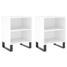 Tables de chevet 2 pcs blanc 40x30x50 cm bois d'ingénierie