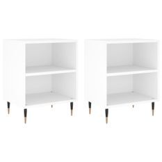 Tables de chevet 2 pcs blanc 40x30x50 cm bois d'ingénierie