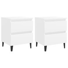 Tables de chevet 2 pcs Blanc 40x35x50 cm