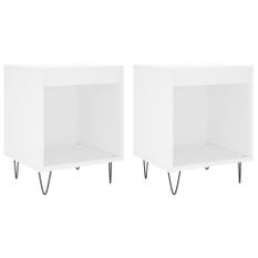 Tables de chevet 2 pcs blanc 40x35x50 cm bois d’ingénierie