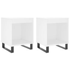 Tables de chevet 2 pcs blanc 40x35x50 cm bois d’ingénierie