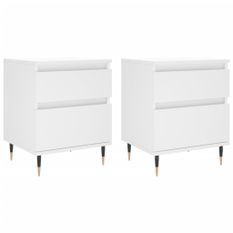 Tables de chevet 2 pcs blanc 40x35x50 cm bois d’ingénierie