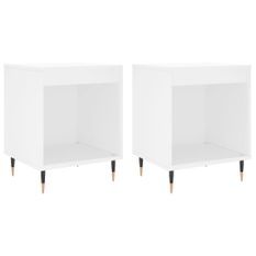 Tables de chevet 2 pcs blanc 40x35x50 cm bois d’ingénierie